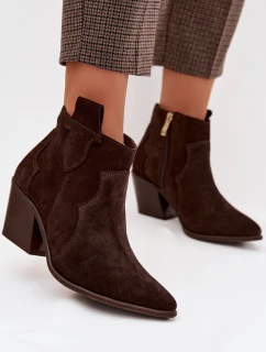 Kožené kožené boty Z Zázvoru Kakaové Zazoo 3153