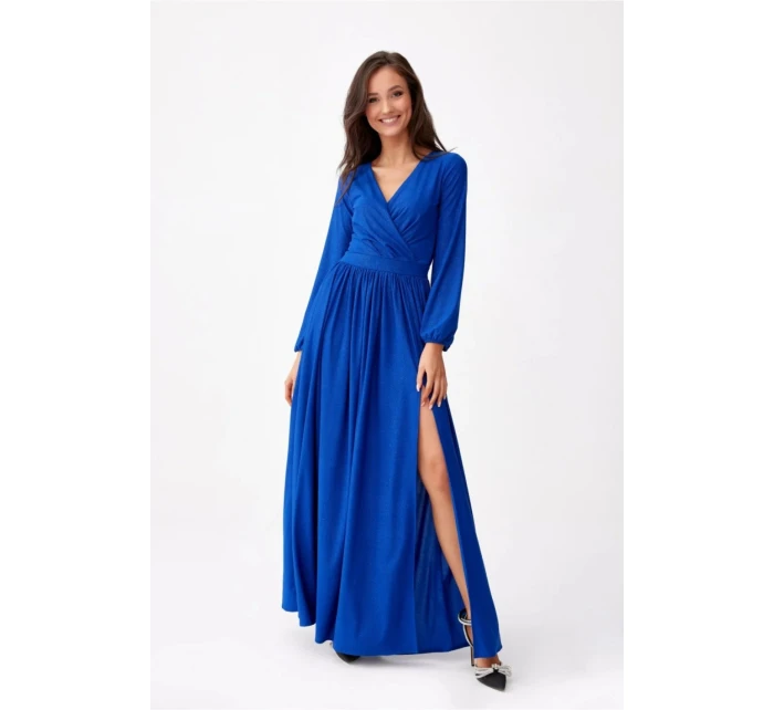 Dlhé dámske šaty SUK0420 kráľovská modrá - Roco Fashion