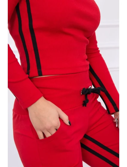 Súprava s dvojitým lemovaním červená