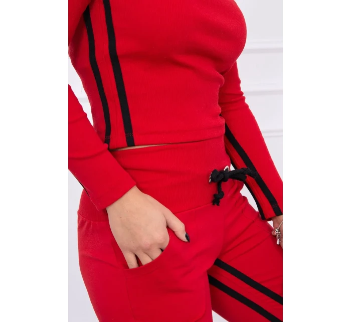 Súprava s dvojitým lemovaním červená