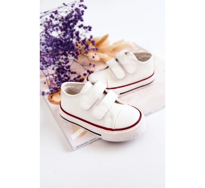 Dětské Kůže tenisky se suchým zipem Bílé model 21578871 - Boto