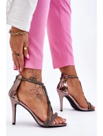 Elegantní Sandály Na Vysokém Podpatku Se stříbrne model 21609922 - S.Barski