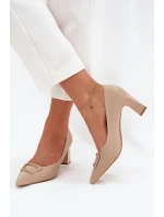 Lodičky Na Podpatku S Přezkou Nude model 21704557 - Boto