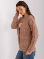 Sweter AT SW model 18970047 jasny brązowy - FPrice Sweter AT SW model 18970047 jasny brązowy - FPrice