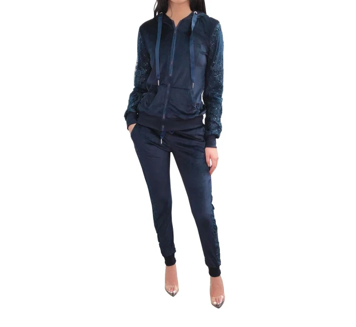 modrá velurová tepláková souprava model 17566853 - Vittoria Ventini modrá velurová tepláková souprava model 17566853 - Vittoria Ventini