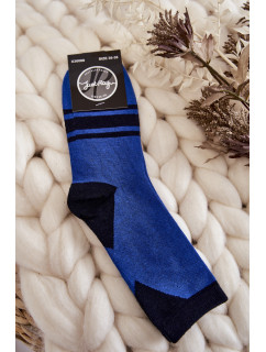 Dámske dvojfarebné ponožky s pruhmi Blue Black