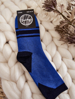 Dámske dvojfarebné ponožky s pruhmi Blue Black