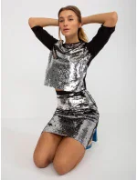 Dámska sukňa LK SD 507019.49 Strieborná - FPrice