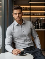 Pánská elegantní košile světle šedá Dstreet model 21968140 - FashionStreet