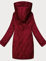 Dámska prešívaná bunda s asymetrickou spodnou časťou Goodlookin tmavo červená (B8592-27)