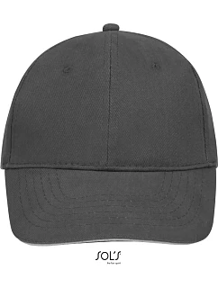 SOL'S 6 panelová baseballová kšiltovka dark grey model 22460849