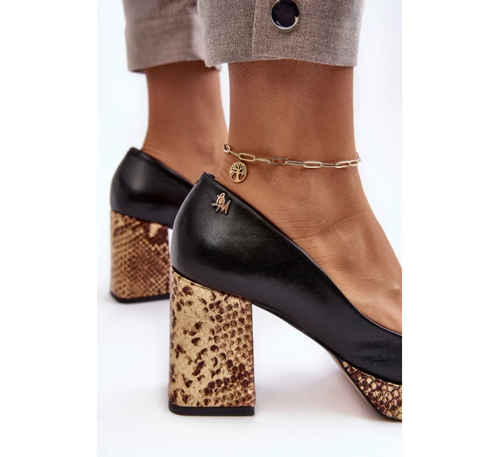 Kožené Lodičky  Černé model 21636004 - Laura Messi