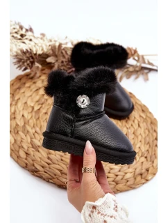 Zateplené sněhové boty s kožešinou černé model 21645826 - Boto