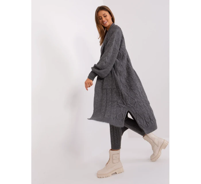 Kardigán BA SW 8032 1.06P tmavo sivý