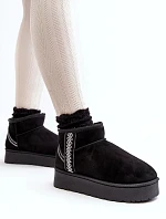 Dámske nízke snežnice 20221-4A black - Módna obuv