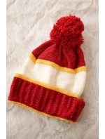 Dámska čiapka Kinga K297 red+mustard+ecru