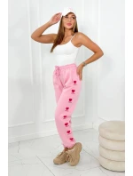 Bavlnené nohavice Amour ružový