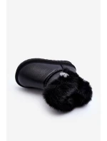 Zateplené sněhové boty s kožešinou černé model 21645826 - Boto