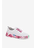 Dámske kožené poltopánky so vzorovanou platformou Fuchsia Femela