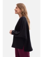 model 21379933 Pletená mikina uvolněného střihu černá - BeWear