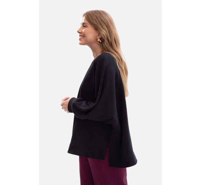 model 21379933 Pletená mikina uvolněného střihu černá - BeWear