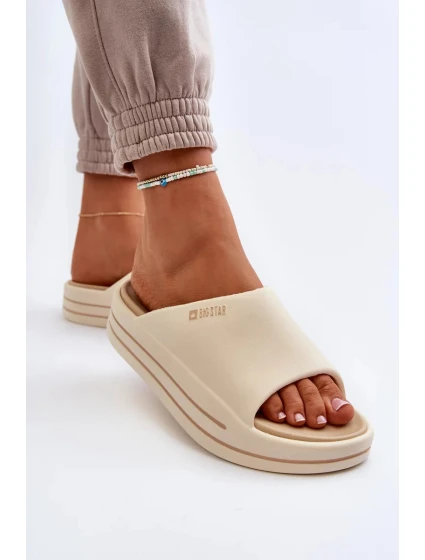 Dámske papuče na platforme Big Star Beige