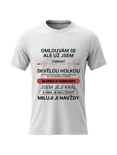 Pánské bavlněné tričko s potiskem - ZABRANÝ SKVĚLOU HOLKOU - bílé