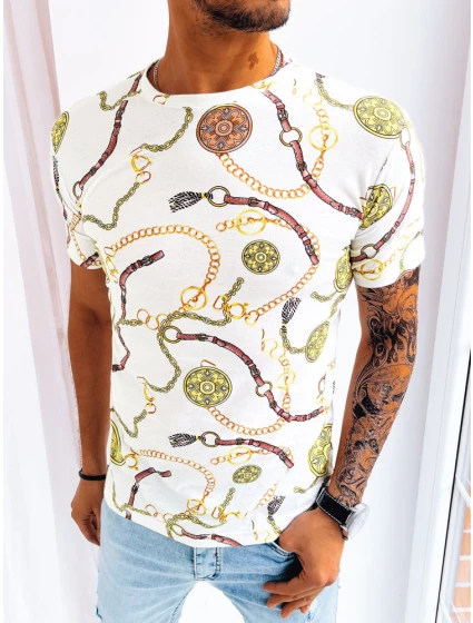 Pánské bílé tričko s potiskem Dstreet model 21968789 - FashionStreet