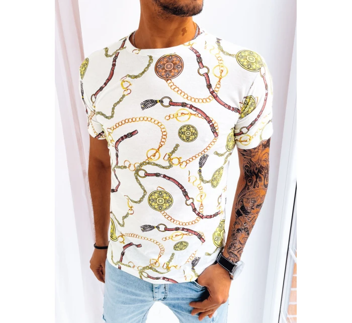 Pánské bílé tričko s potiskem Dstreet model 21968789 - FashionStreet