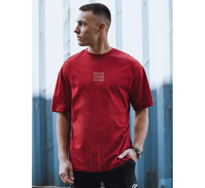 Pánske tričko s potlačou bordová FashionStreet RX5522 Pánske tričko s potlačou bordová FashionStreet RX5522