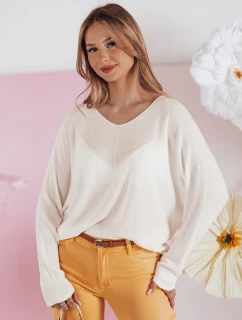 Dámsky oversize sveter NORVAN ecru Dstreet MY2455