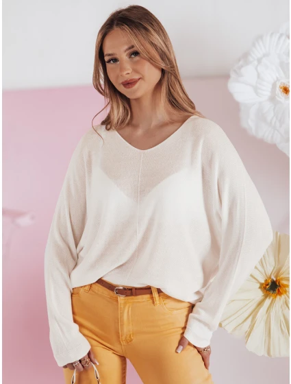 Dámsky oversize sveter NORVAN ecru FashionStreet MY2455