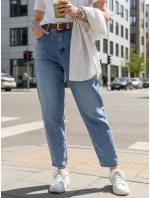 Dámske džínsové nohavice s opaskom FashionStreet UY2885 Dámske džínsové nohavice s opaskom FashionStreet UY2885