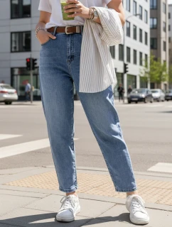 Dámske džínsové nohavice s opaskom FashionStreet UY2885