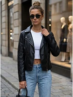 Dámska bunda v štýle Ramones z ekologickej kože, čierna, FashionStreet TY5730 Dámska bunda v štýle Ramones z ekologickej kože, čierna, FashionStreet TY5730