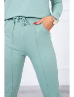 Sada s knoflíkovým výstřihem tmavě mátová Sada s knoflíkovým výstřihem tmavě mátová