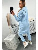 Zateplená súprava s dlhou mikinou modrá