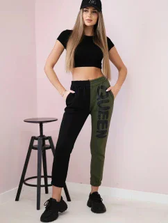 Dámské tepláky s nápisem model 21125160 khaki - K-Fashion