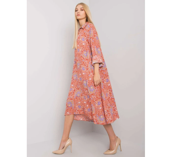 Šaty EM SK tmavě oranžová model 16175328 - FPrice Šaty EM SK tmavě oranžová model 16175328 - FPrice