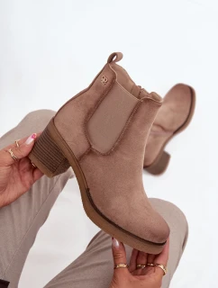 Dámske členkové topánky Zelia na stĺpiku - béžové