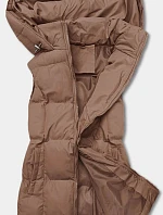 Dámska mikina bez rukávov s kapucňou tmavo béžová (5M721-84)