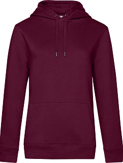 B&C QUEEN Hooded_° Dámska mikina s kapucňou 01.W02Q tmavočerešňová