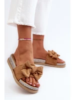 Damskie Klapki Na Platformie Z Kokardą Camel Aflia Damskie Klapki Na Platformie Z Kokardą Camel Aflia