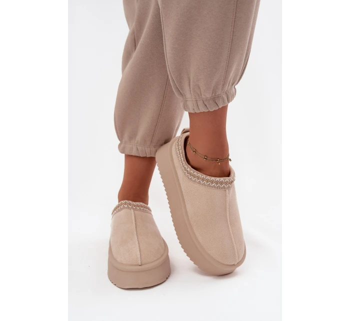 Dámské sněhule s výšivkou světle béžové model 21714839 - Boto