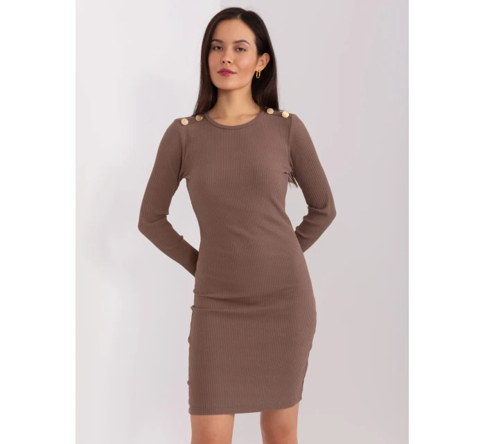 Sukienka RV SK model 19077627 brązowy - FPrice Sukienka RV SK model 19077627 brązowy - FPrice