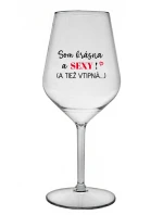 I'M BEAUTIFUL AND SEXY! (AND ALSO LUSTY...) - priehľadný nerozbitný pohár na víno 470 ml