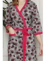 Dámsky župan Y19255 sivý so vzorom - La Penna Dámsky župan Y19255 sivý so vzorom - La Penna