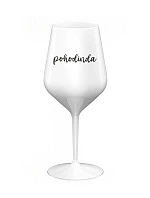 POHODINDA - biely nerozbitný pohár na víno 470 ml