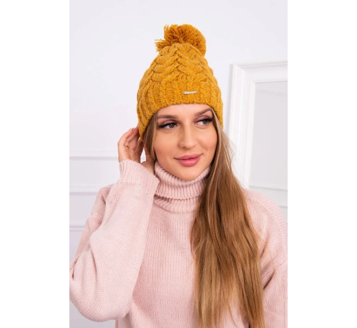 Fleecová čepice  hořčicová model 18751573 - K-Fashion