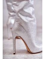 Modne Kozaki Na Szpilce Z Cyrkoniami Srebrne Lovisa